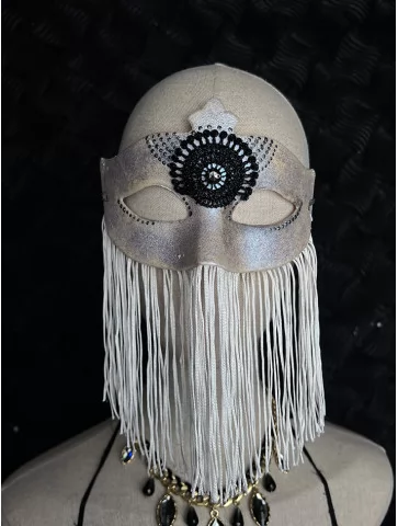 Маска карнавальна срібна