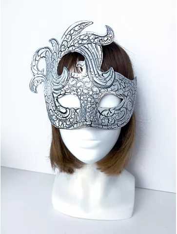 Маска карнавальна срібна