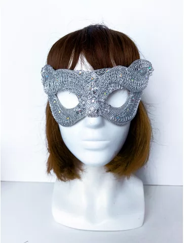 Маска карнавальна срібна
