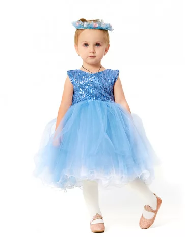 Сукня блакитна з паєтковим...