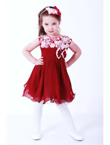 Бальное платье вишневое с...