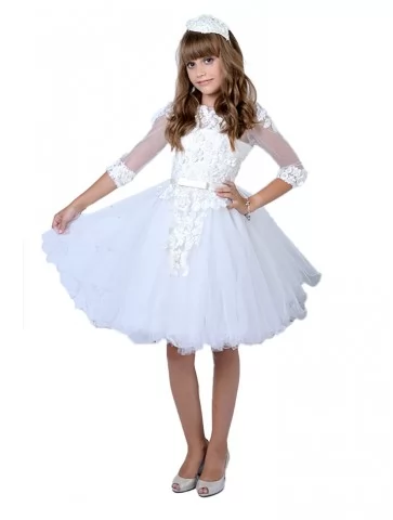 Біла бальна сукня з...