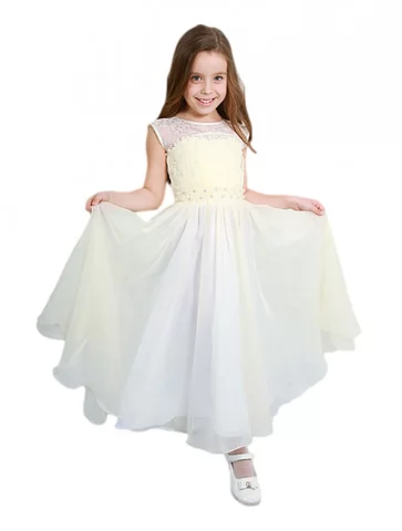 Молочна бальна сукня з...