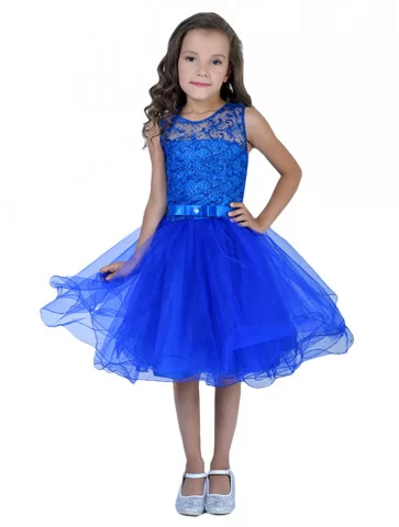 Платье бальное васильковое