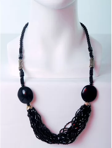 Бусы с нитями стекляруса