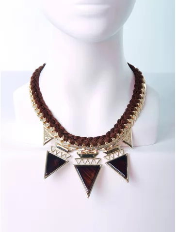 Колье с цепью и плетением