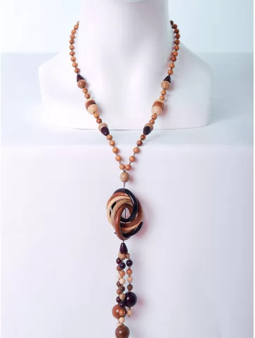 Бусы дерево кулон