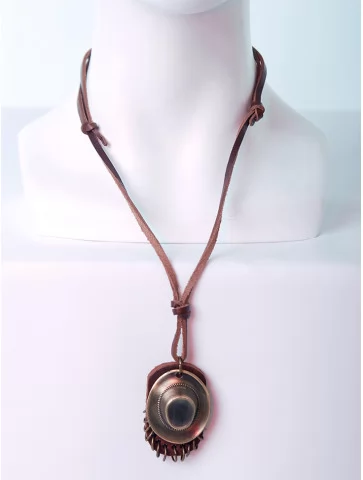 Кулон шляпа кожа