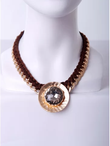 Колье цепь с плетением и...