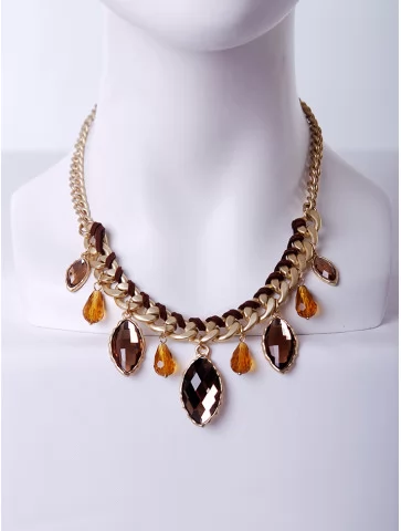 Колье цепь с кристаллами