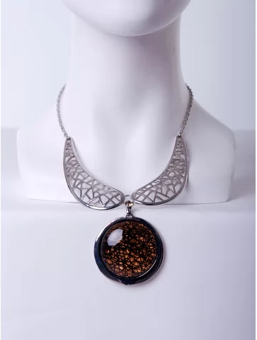 Колье паутинка с кулоном