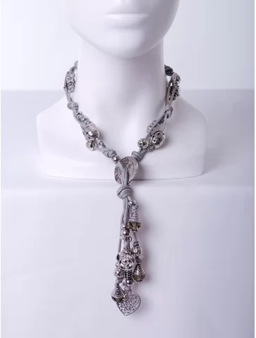 Бусы серая нить с...