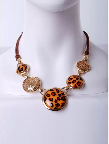 Колье леопардовый принт