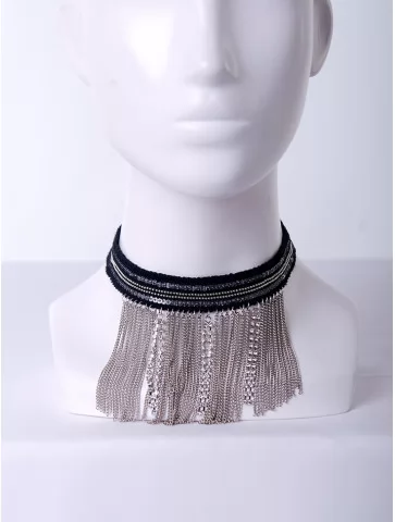 Чокер короткий стразы цепи