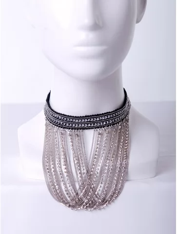 Чокер стразы цепи волна