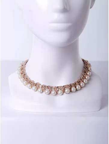 Чокер плетение с жемчугом