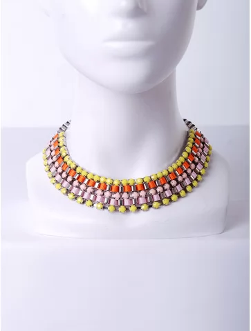 Колье разноцветные кристаллы