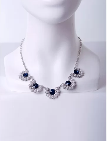 Колье цветы с кристаллами