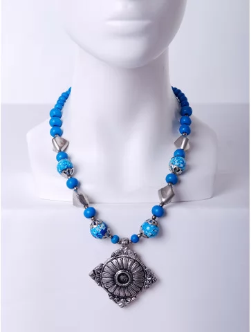 Бусы этно с кулоном