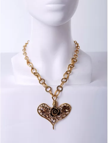 Кулон сердце с розой