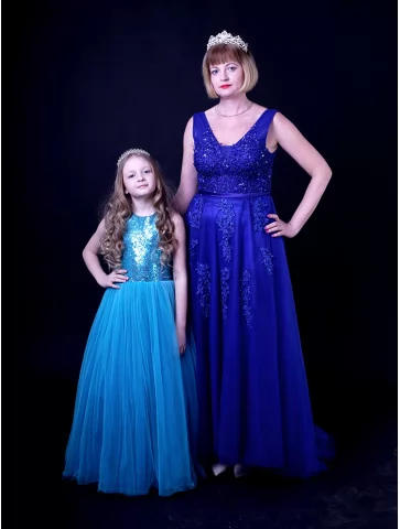 Сукні бірюзово-синій дует