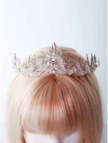 Серебряная диадема с жемчугом