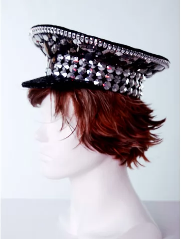 Фуражка чёрная с серебром