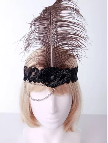 Ретро повязка с пером