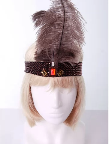 Ретро повязка с пером