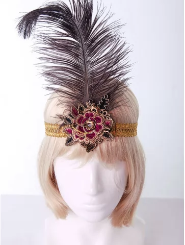 Ретро повязка с пером