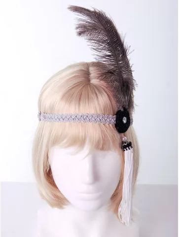 Ретро повязка с пером