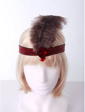 Ретро повязка с пером