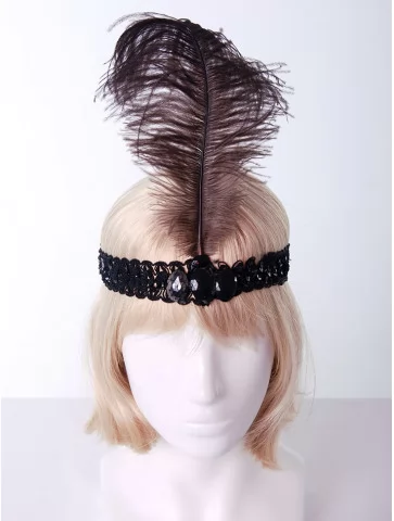 Ретро повязка с пером