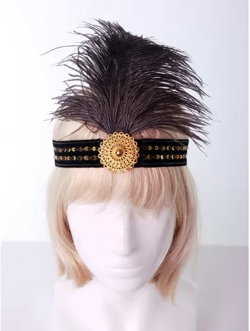 Ретро повязка с пером