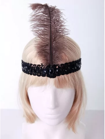 Ретро повязка с пером