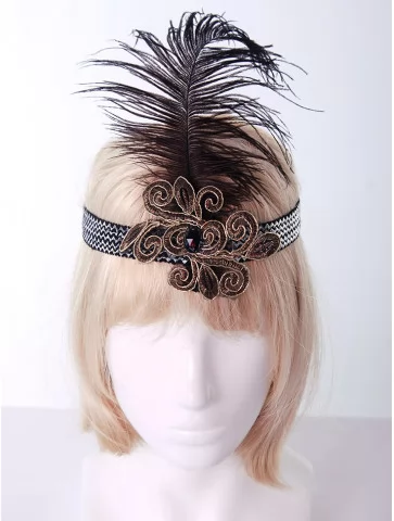 Ретро повязка с пером