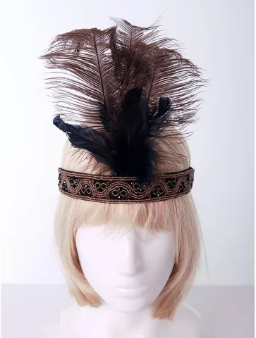 Ретро повязка с пером