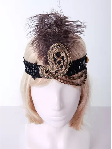 Ретро повязка с пером