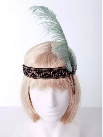 Ретро повязка с пером