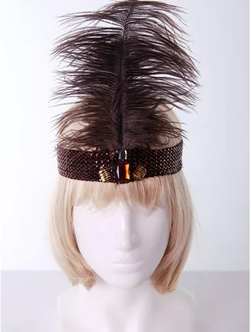 Ретро повязка с пером