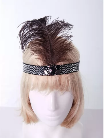 Ретро повязка с пером