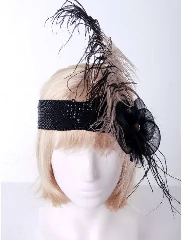 Ретро повязки с пером