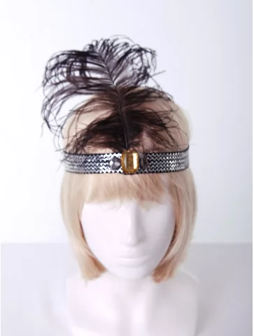 Ретро повязка с пером