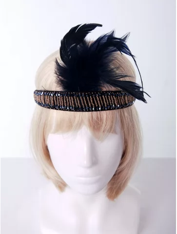 Ретро повязка с пером