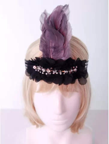 Ретро повязка с пером