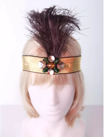 Ретро повязка с пером