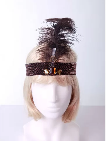 Ретро повязка с пером