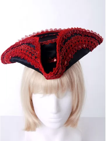 Пиратская шляпа с красной...