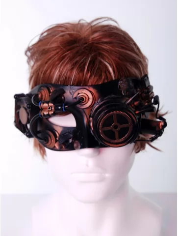 Маска стимпанк коричневая