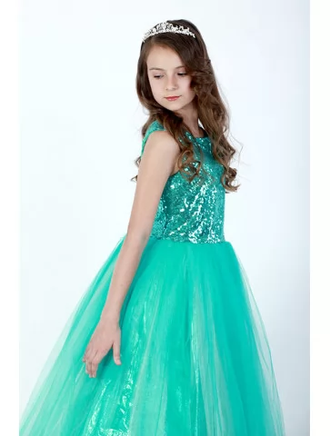 Сукня бірюзова з паєтковим...